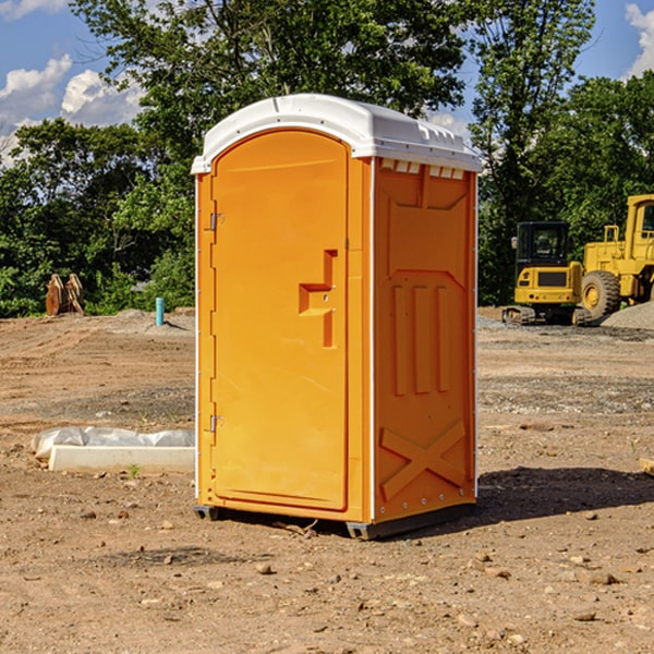 how often are the porta potties cleaned and serviced during a rental period in Hilger